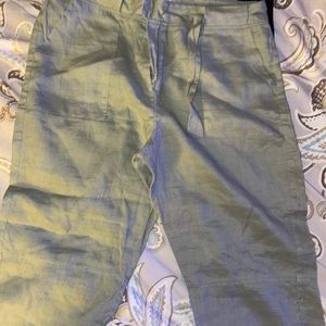 Linen pants cute lime greenish color